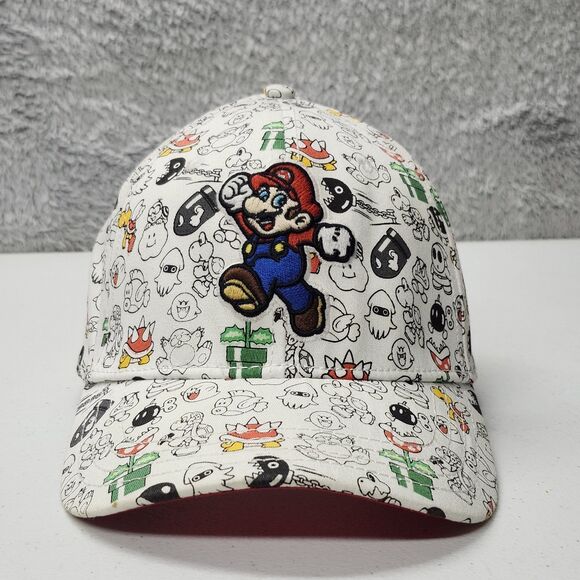 Super Mario Bros. All over Print A Flex Fitted hat Cap - Picture 1 of 12